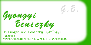 gyongyi beniczky business card